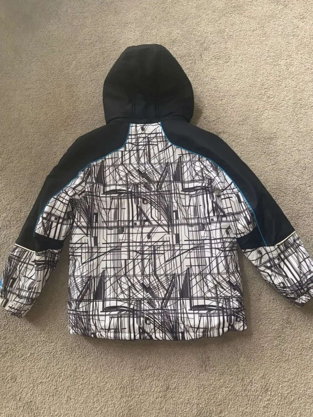 ZEROXPOSUR  Graphic Patterned Hooded Winter Ski Jacket!